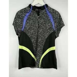 Jamie Sadock Top Womens Sz M Stretch Color Block 1/2 Zip Athletic Golf Artsy